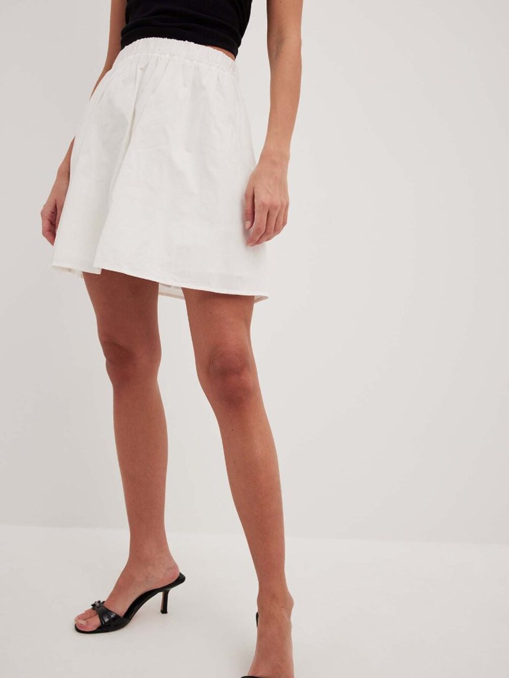 NA-KD Elastic Waist Mini Cotton Skirt, Size EU 36 / US Small